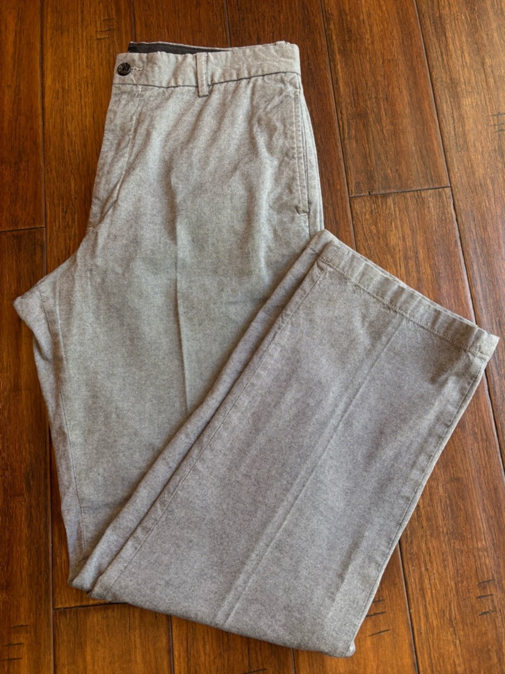 Banana Republic Gavin Light Gray Men's Straight Fit Linen cotton blend 36x34